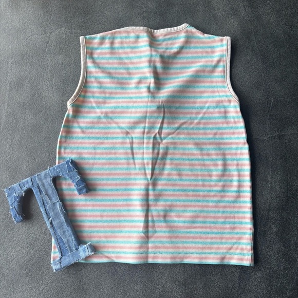 ✨ Vintage 80s Striped Tank | Mister K | Made in Singapore - Picture 2 of 3